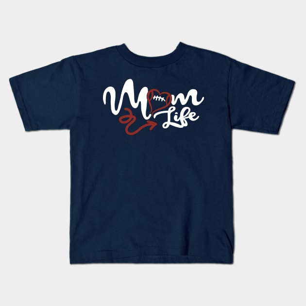 FOOTBALL MOM LIFE Novelty Momlife Heart Gifts design Kids T-Shirt by nikkidawn74